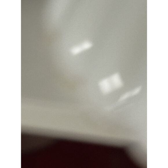 Anchor Hocking Rachel Oval Bowl White Milk Glass Gold Trim 12" X 8” Vintage - Picture 6 of 7